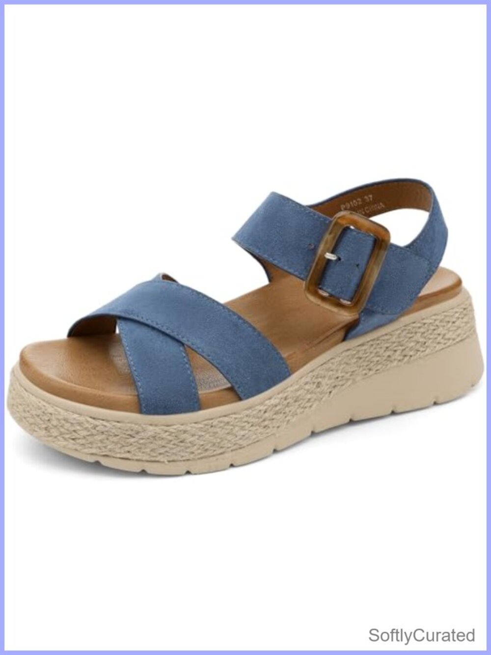UBFEN Womens Platform Sandals Low Wedge Espadrille Orthopedic Arch Support